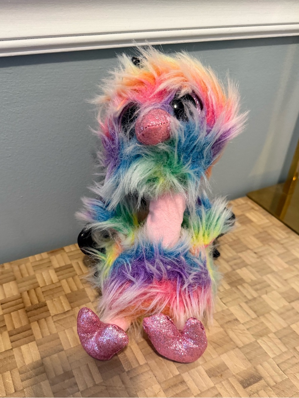 Ty Beanie Boos Asha Rainbow Ostrich in good used condition